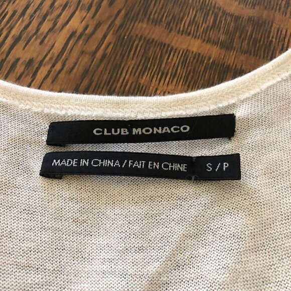 Club Monaco Cream Silk Chiffon Overlay Top - Picture 7 of 14